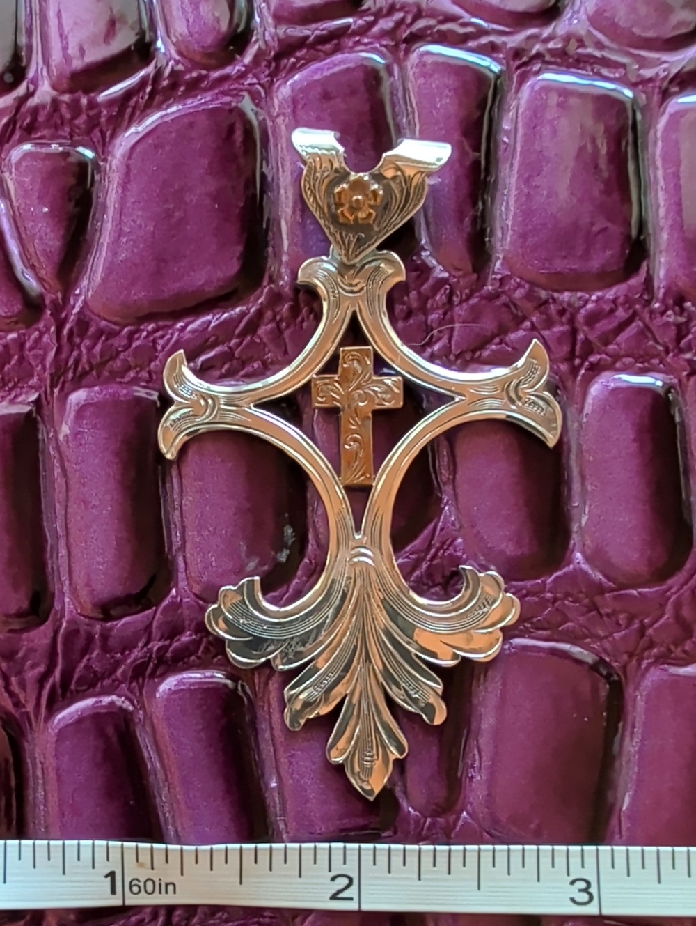 Silver Ornate Cross Pendant